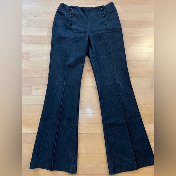 Size 4 Tall | Wide Leg Sailor Side Zip Jeans | Kenneth Cole Reaction | Charcoal - Picture 5 of 15